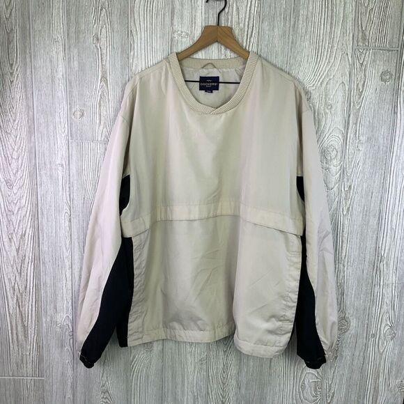 Vintage Dockers Golf Men's Size XXL 2XL Tan Black Pullover Jacket Windbreaker - Picture 4 of 10